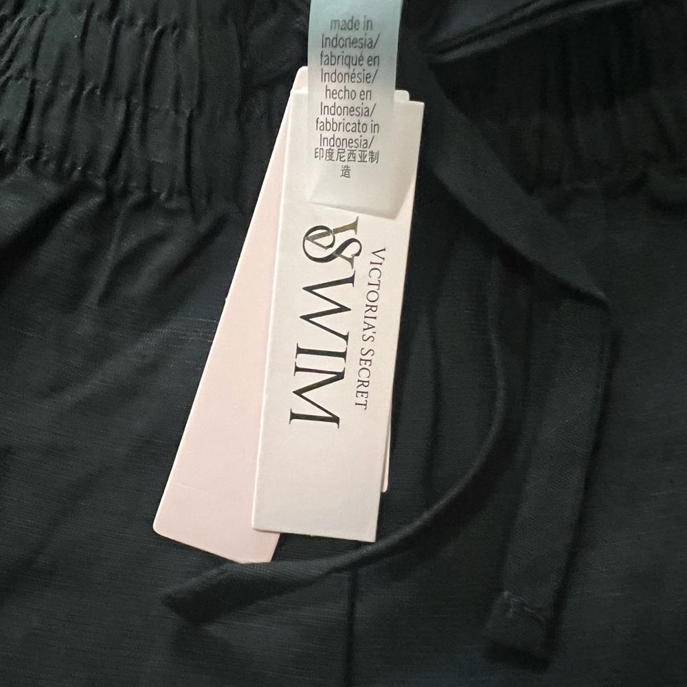 Victoria's Secret Swim Short Coverup Linen in Black